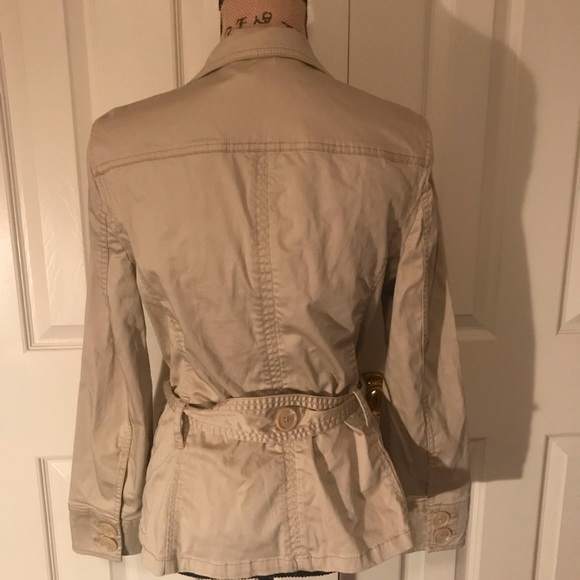 St Johns Bay belted khaki trench coat short XL #89 - Picture 5 of 5